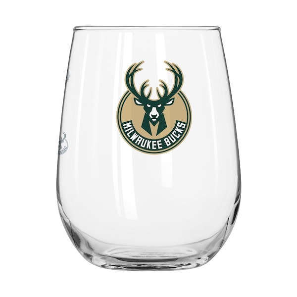 Logo Brands Milwaukee Bucks 16oz Satin Etch Curved Beverage Glass 716-G16CB-10 - main